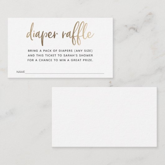 Luierspoelkaartje voor Baby shower Informatiekaartje (Voorkant / Achterkant)