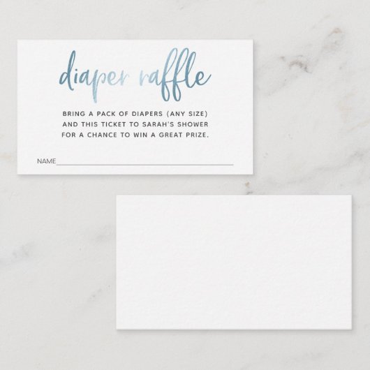 Luierspoelkaartje voor Baby shower Informatiekaartje (Voorkant / Achterkant)