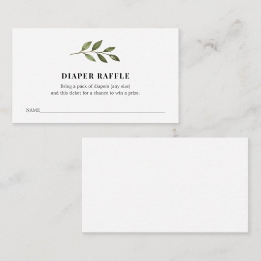 Luierspoelkaartje voor Baby shower Informatiekaartje (Voorkant / Achterkant)