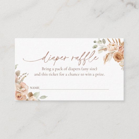 Luierspoelkaartje voor Baby shower Informatiekaartje (Voorkant)