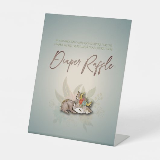 Luierspoelspel voor duivelse bosdieren reclamebord met voetstuk (Voorkant)