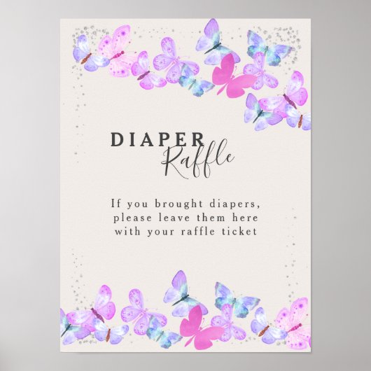 Luierspoelvlindervliegers Baby shower Poster (Voorkant)