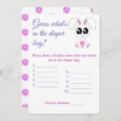 Luiertas, Baby shower Game Kaart Flyer, Konijn (Voorkant / Achterkant)