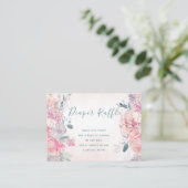 Luierverloting blozen rozen baby shower inzetkaart informatiekaartje (Staand voorkant)