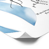 Luierverloting Blue Bow babyshower Poster (Hoek)