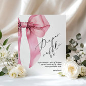 Luierverloting Roze Boog meisje baby shower Poster