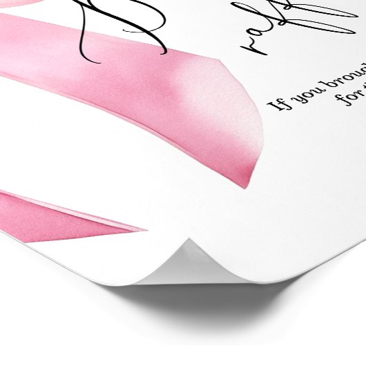 Luierverloting Roze Boog meisje baby shower Poster (Hoek)