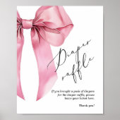Luierverloting Roze Boog meisje baby shower Poster (Voorkant)