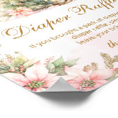 Luierverloting roze gouden kerstboom Baby shower Poster (Hoek)