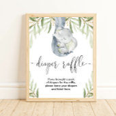 Luierverloting teken olifant safari baby shower poster