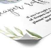 Luierverloting teken olifant safari baby shower poster (Hoek)