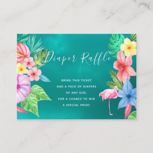 Luierverloting Tropisch baby shower inzetkaart Informatiekaartje (Voorkant)