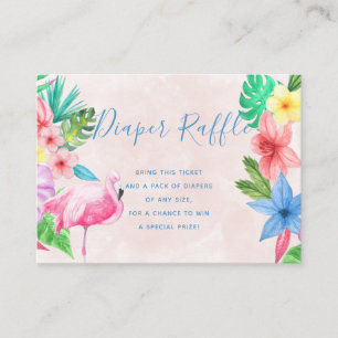 Luierverloting Tropisch baby shower inzetkaart Informatiekaartje