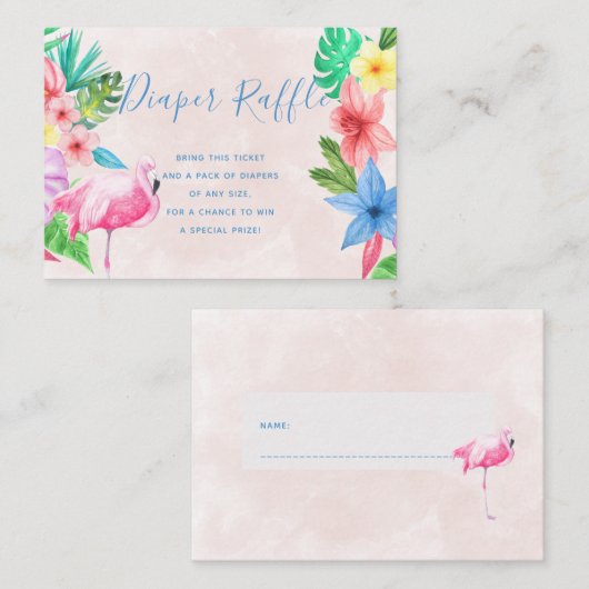 Luierverloting Tropisch baby shower inzetkaart Informatiekaartje (Voorkant / Achterkant)