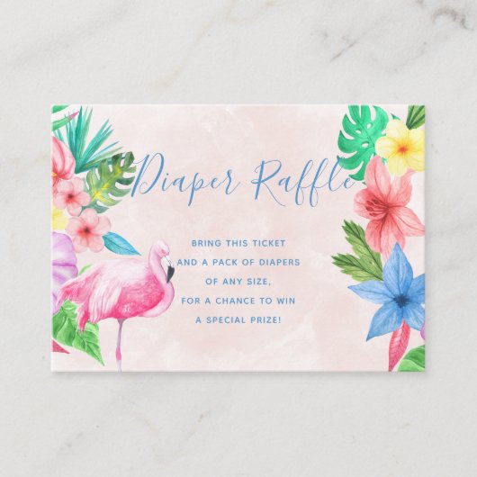 Luierverloting Tropisch baby shower inzetkaart Informatiekaartje (Voorkant)