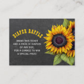 Luierverloting Zonnebloemen baby shower inzetkaart Informatiekaartje (Voorkant)