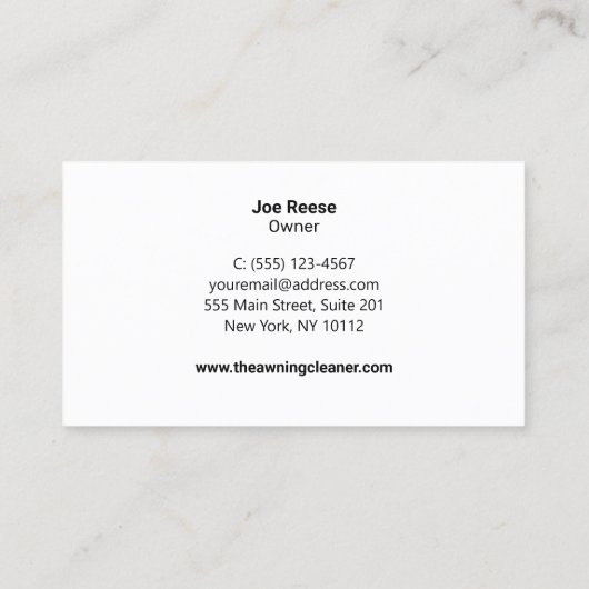 Luifel Cleaner Visitekaartje (Achterkant)