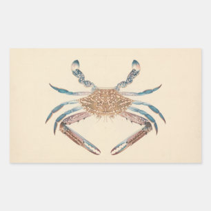 Luigi Balugani - Portunua Pelagicus - Blauwe krab Rechthoekige Sticker