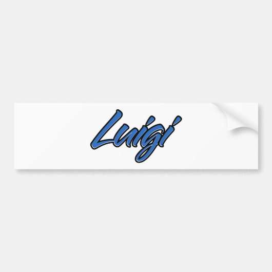 Luigi Name blue Aufkleber Sticker Autoaufkleber (Voorkant)