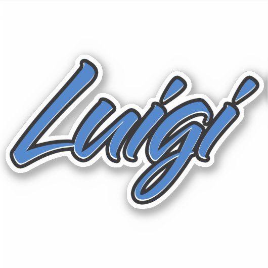 Luigi Name blue Aufkleber Sticker Stickerset (Voorkant)