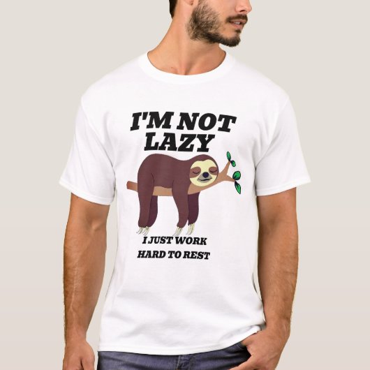  Luiheid Humor, Grappig Luiaard T-shirt (Voorkant)