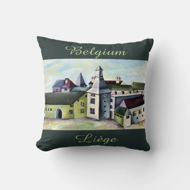 Luik, een Surreëel dromenmysttisch Castle Kussen (Voorkant)