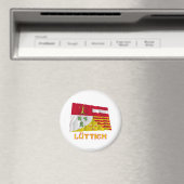 Luik Zwaaiende Vlag met Naam (Duits) Magneet (Insitu (Vaatwasser))