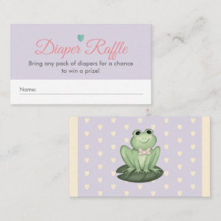 Luimige Lavendel Kikker Baby Shower Luier Raffle Informatiekaartje