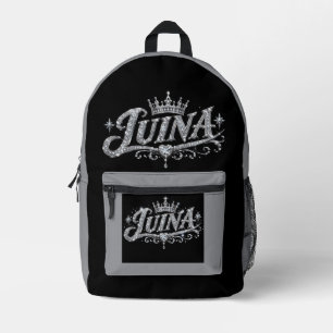 LUINA Luxe Diamanten Kroon Met Eigen Naam Cadeau Bedrukte Rugzak