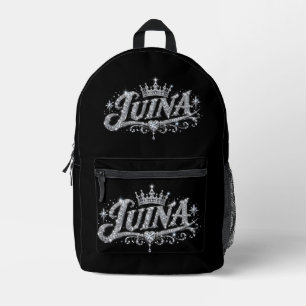 LUINA Luxe Diamanten Kroon Met Naam Geschenk Bedrukte Rugzak