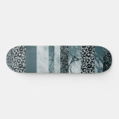 Luipaar Marmer Glitter Strepen Glam 2 Persoonlijk Skateboard (Horizontaal)