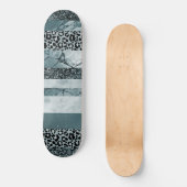 Luipaar Marmer Glitter Strepen Glam 2 Persoonlijk Skateboard (Voorkant)