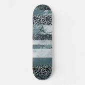Luipaar Marmer Glitter Strepen Glam 2 Persoonlijk Skateboard (Voorkant)