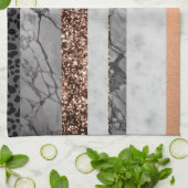 Luipaar Marmer Glitter Strepen Glam 3 Theedoek (Gevouwen)