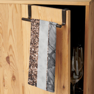 Luipaar Marmer Glitter Strepen Glam 3 Theedoek