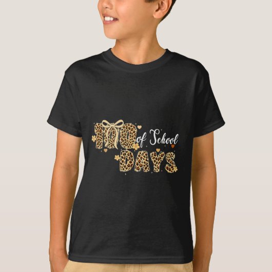 Luipaard 100 dagen van school grappige kinderen le t-shirt (Voorkant)