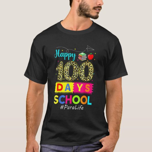 Luipaard 100ste schooldag Para Leven 100 dagen Sma T-shirt (Voorkant)
