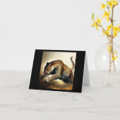 Luipaard (12) Wilde kat Kaart (Gele Bloem)