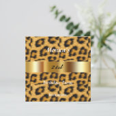 Luipaard 21e verjaardagsfeest Uitnodiging (Staand voorkant)