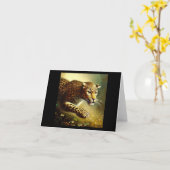 Luipaard (7) Wilde kat Kaart (Gele Bloem)