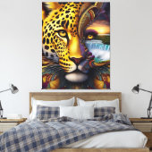 Luipaard Abstracte Kunst Canvas Afdruk (Insitu (Slaapkamer))