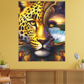 Luipaard Abstracte Kunst Canvas Afdruk (Insitu (Woonkamer))
