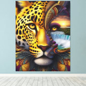 Luipaard Abstracte Kunst Canvas Afdruk (Insitu (Houten vloer))