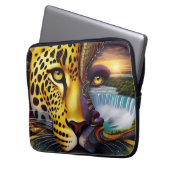 Luipaard Abstracte Kunst Laptop Sleeve (Voorkant Links)
