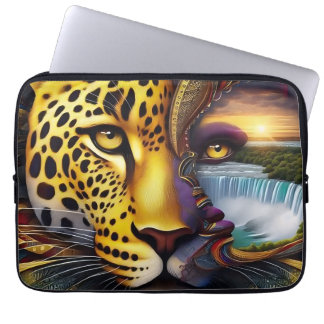 Luipaard Abstracte Kunst Laptop Sleeve
