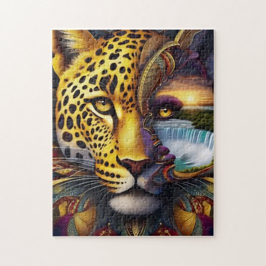 Luipaard Abstracte Kunst Legpuzzel (Verticaal)