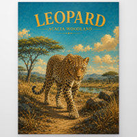 Luipaard Acacia Bosland Aquarel GeoSaga