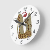 Luipaard-afdruk Stiletto-schoten en kattekatten Ronde Klok (Hoek)
