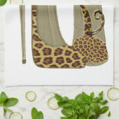 Luipaard-afdruk Stiletto-schoten en kattekatten Theedoek (Gevouwen)