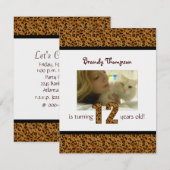 Luipaard afdrukken:  12e uitnodiging (Voorkant / Achterkant)